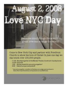 poster for Love NYC Day Aug 2008